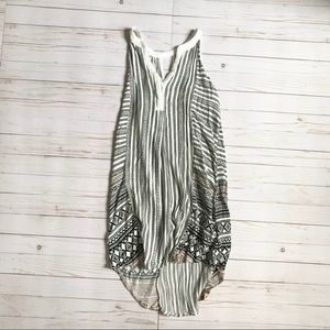 Mystree Black and White Boho Tribal Tunic Tank